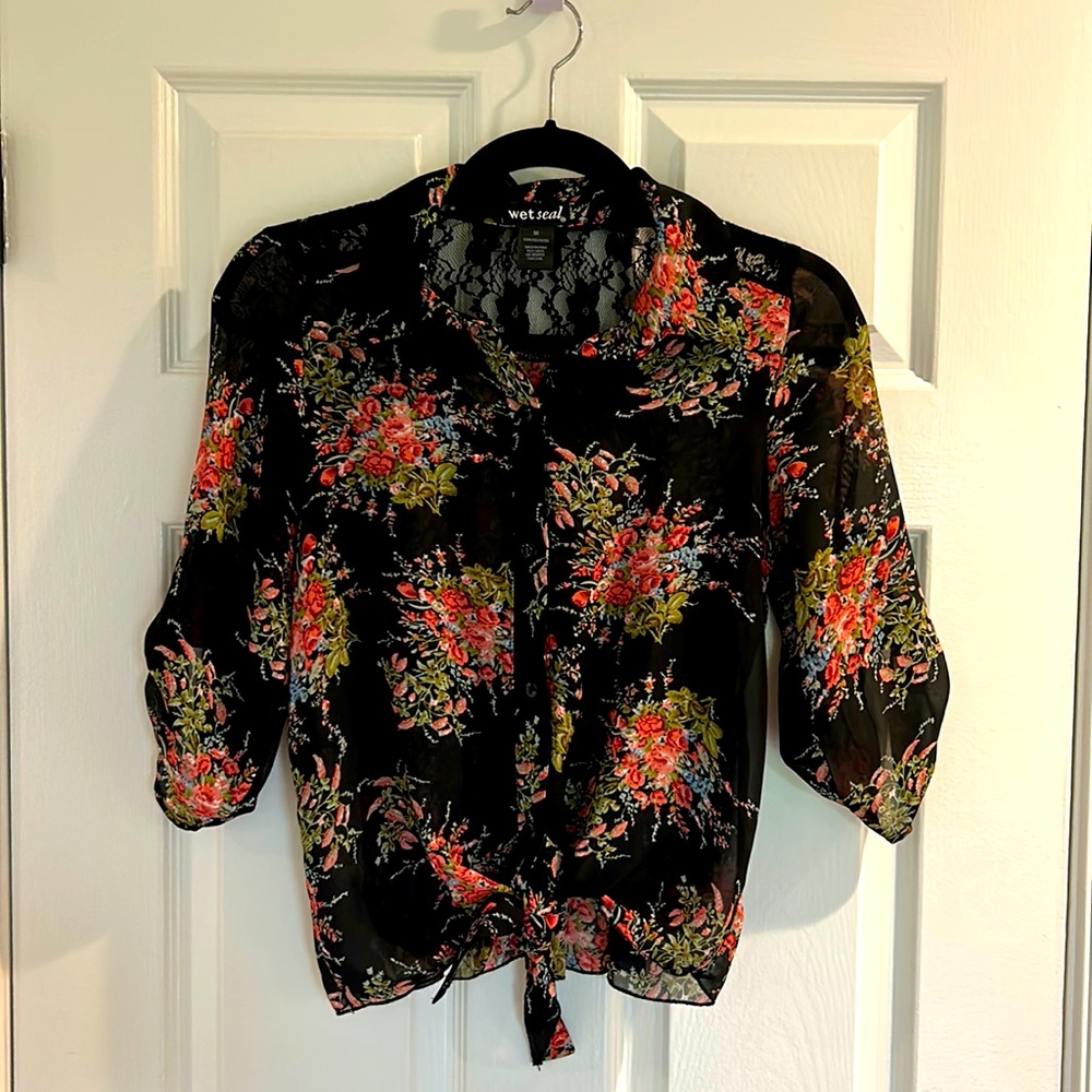 Wet Seal button down tie front